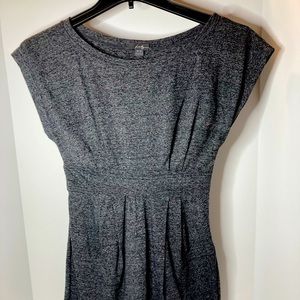 Gray Heathered Midi Dress with Pockets